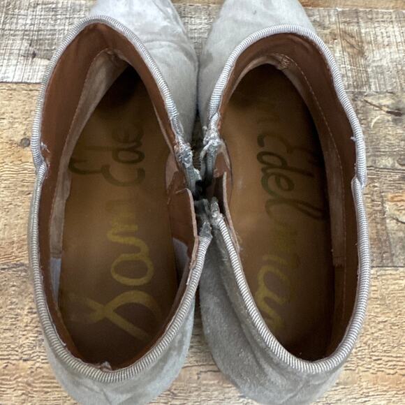 Sam Edelman Petty Suede Booties Side Zip Ankle Boots Beige Tan Size 10 - Picture 11 of 11